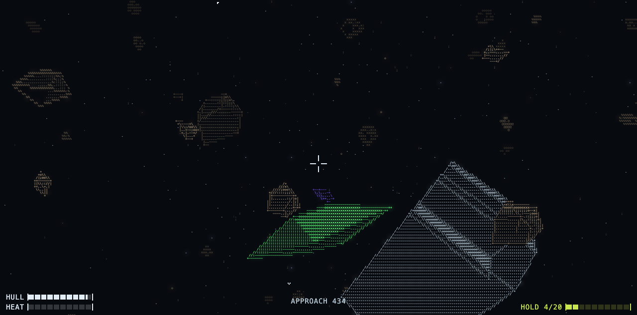 BELT NINE on the ASCII theme: the mothership drawn in characters