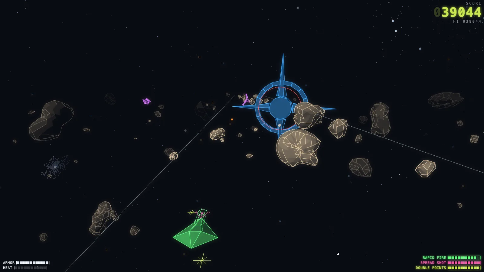 Belt Nine: a blue space station boss among the rocks