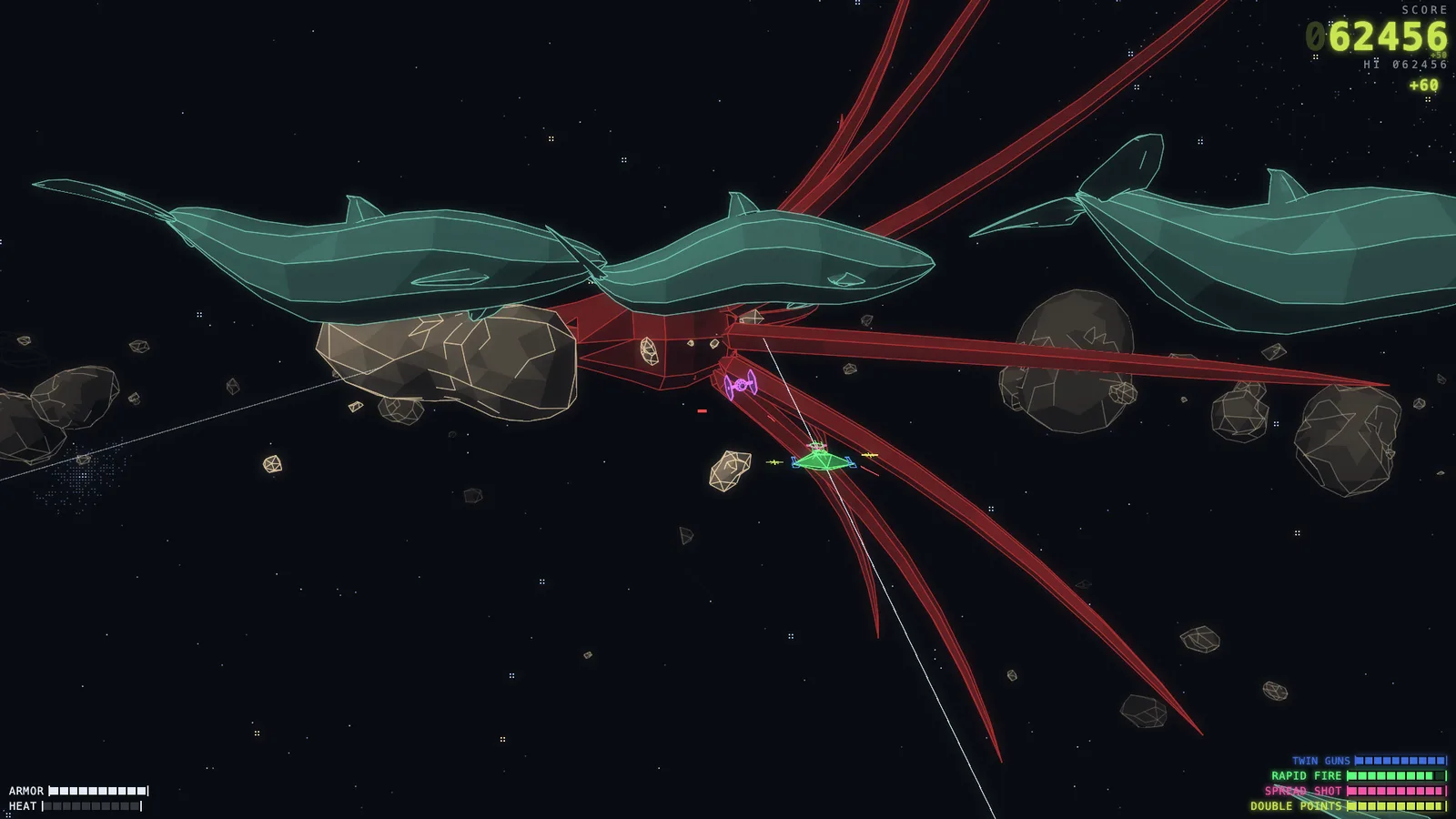 Belt Nine: an elder kraken's red tentacles reaching between whales