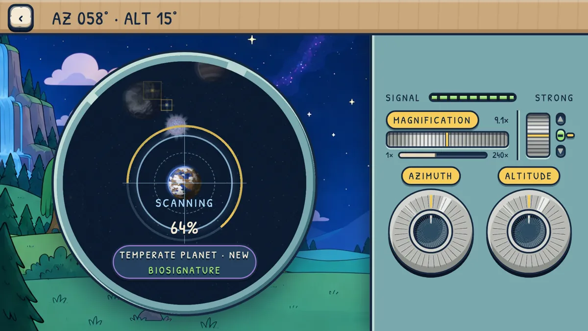 Little Planets: the telescope scanning a temperate planet