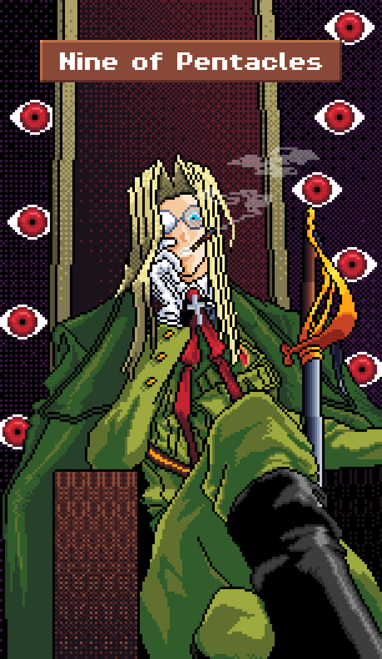 Design for the Nine of Pentacles