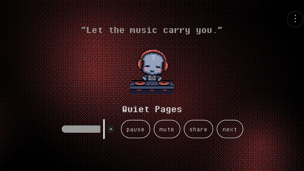 Unlimited Radio playing a red-themed generated track